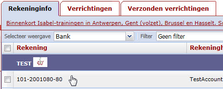 Isabel-tip: klik op rekeningnummer voor details